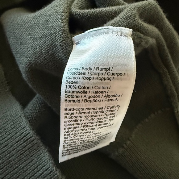 LACOSTE Authentic Forest Green V-Neck Pullover Cotton Sweater Mens 7 / 2XL - Picture 9 of 9